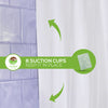 Clean Healthy Living Microfiber Fabric White Shower Curtain & Liner with Suction Cups & Weighted Bottom - 70 X 72 in. Long