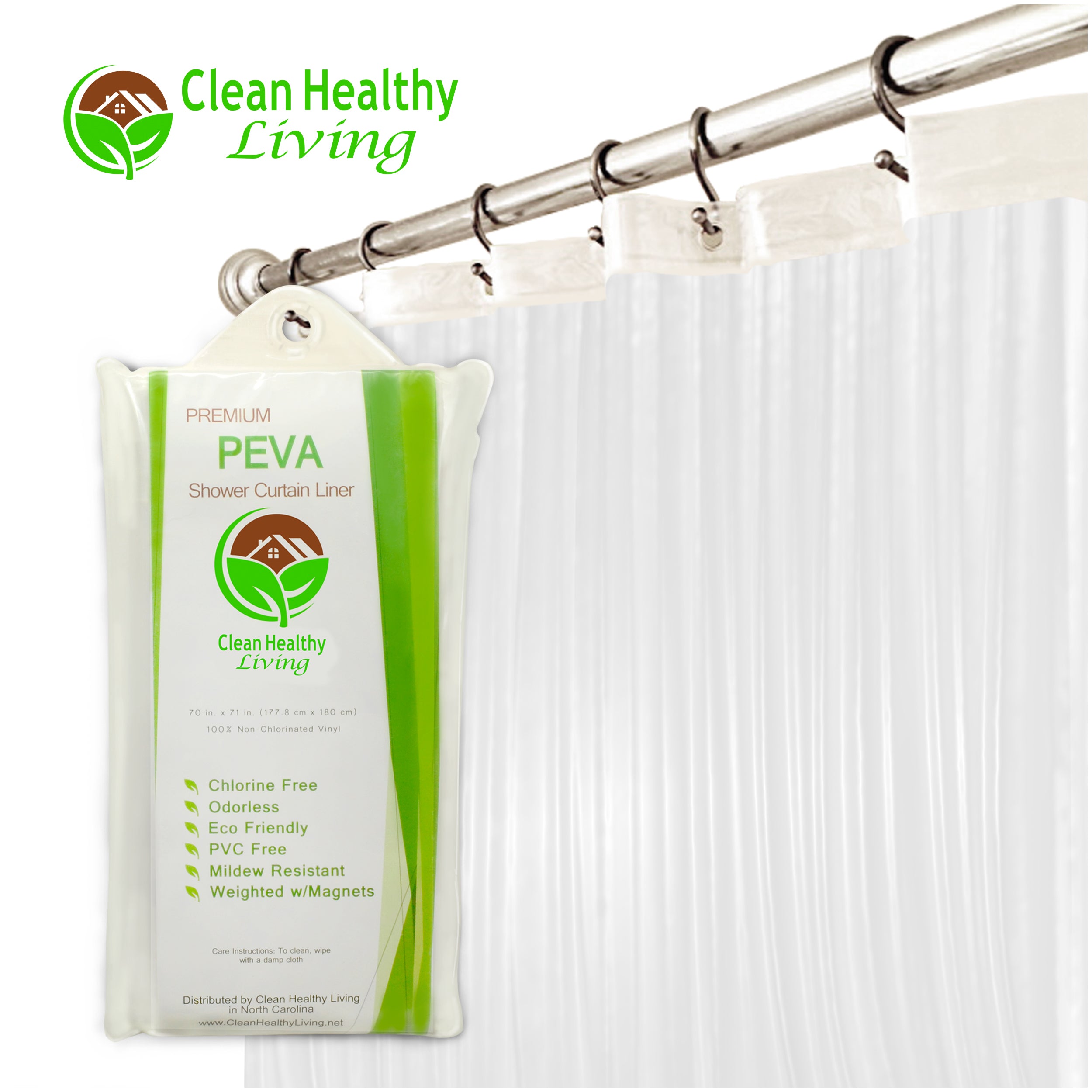 Premium PEVA Shower Liner - Clear